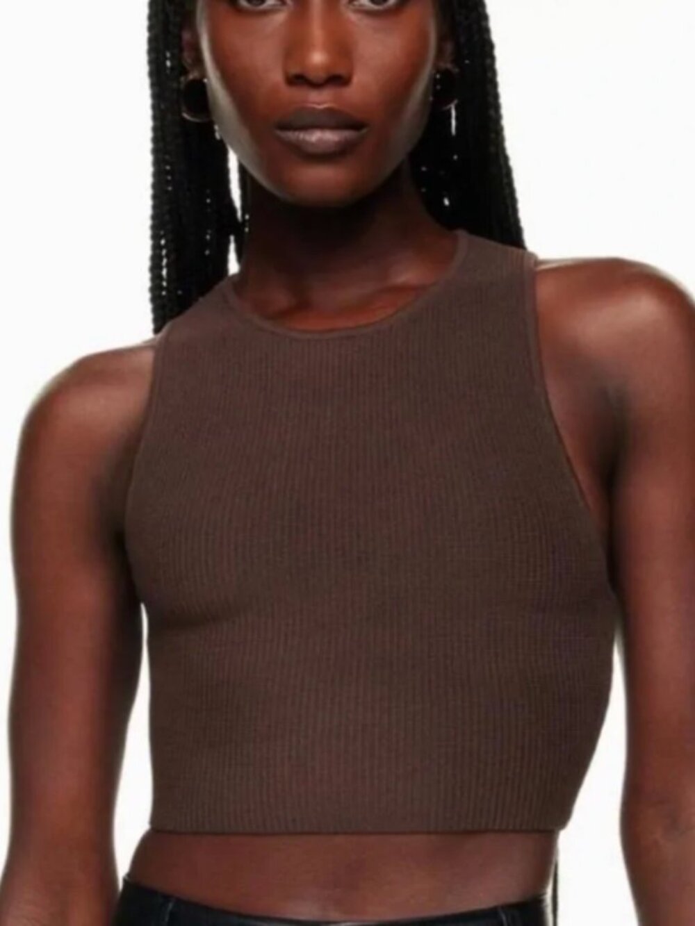 Aritzia Babaton Sculpt Knit Racer Cropped Tank